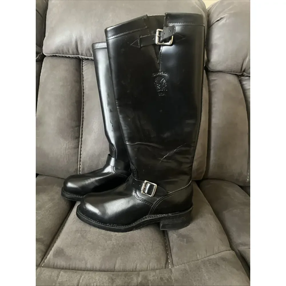 Chippewa Baden Trooper Made In USA 71418 Mens Black Motorcycle Boots 8.5D - Picture 9 of 16